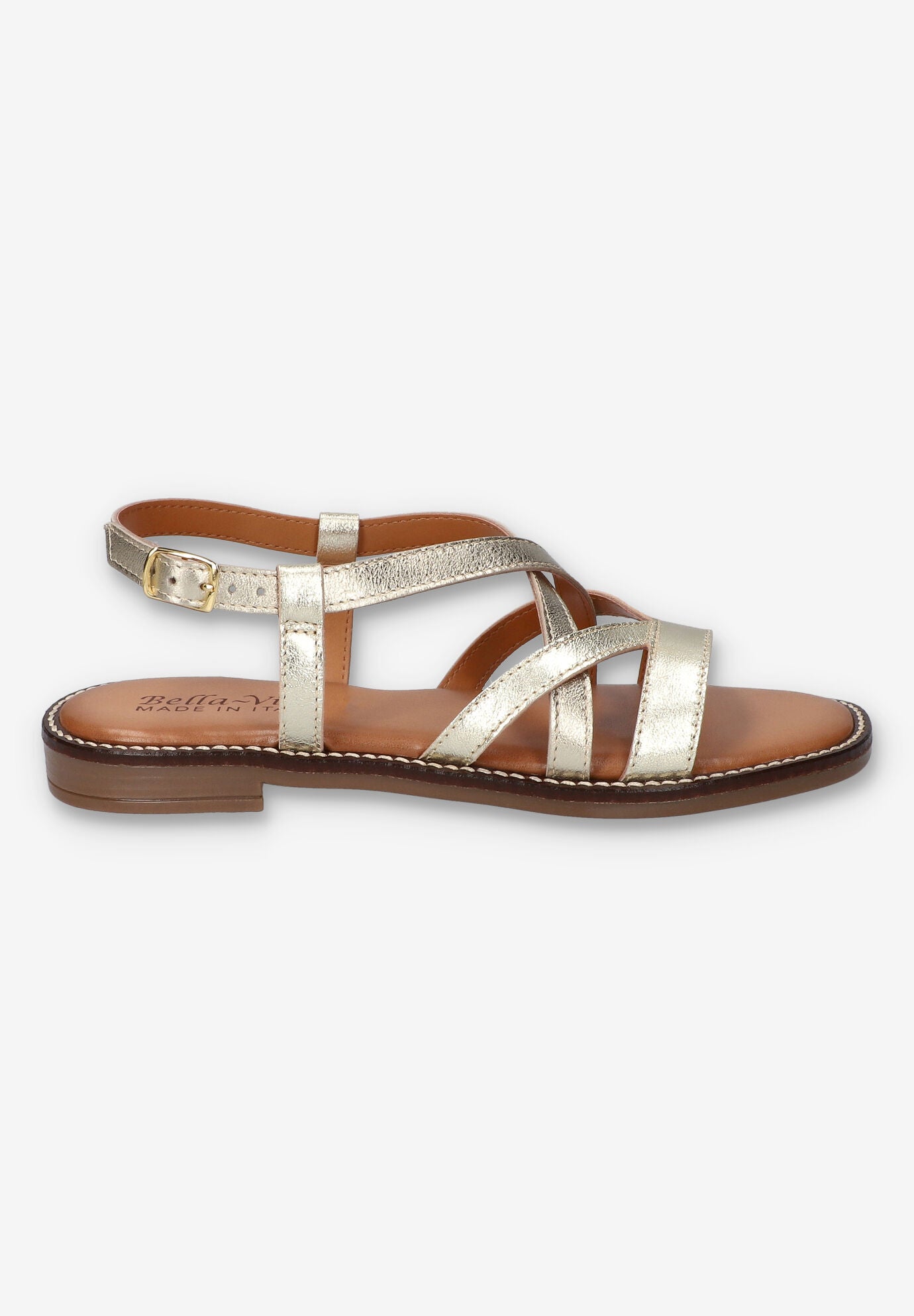 Tya-Italy Flat Sandal, CHAMPAGNE LEATHER, alternate image number 2