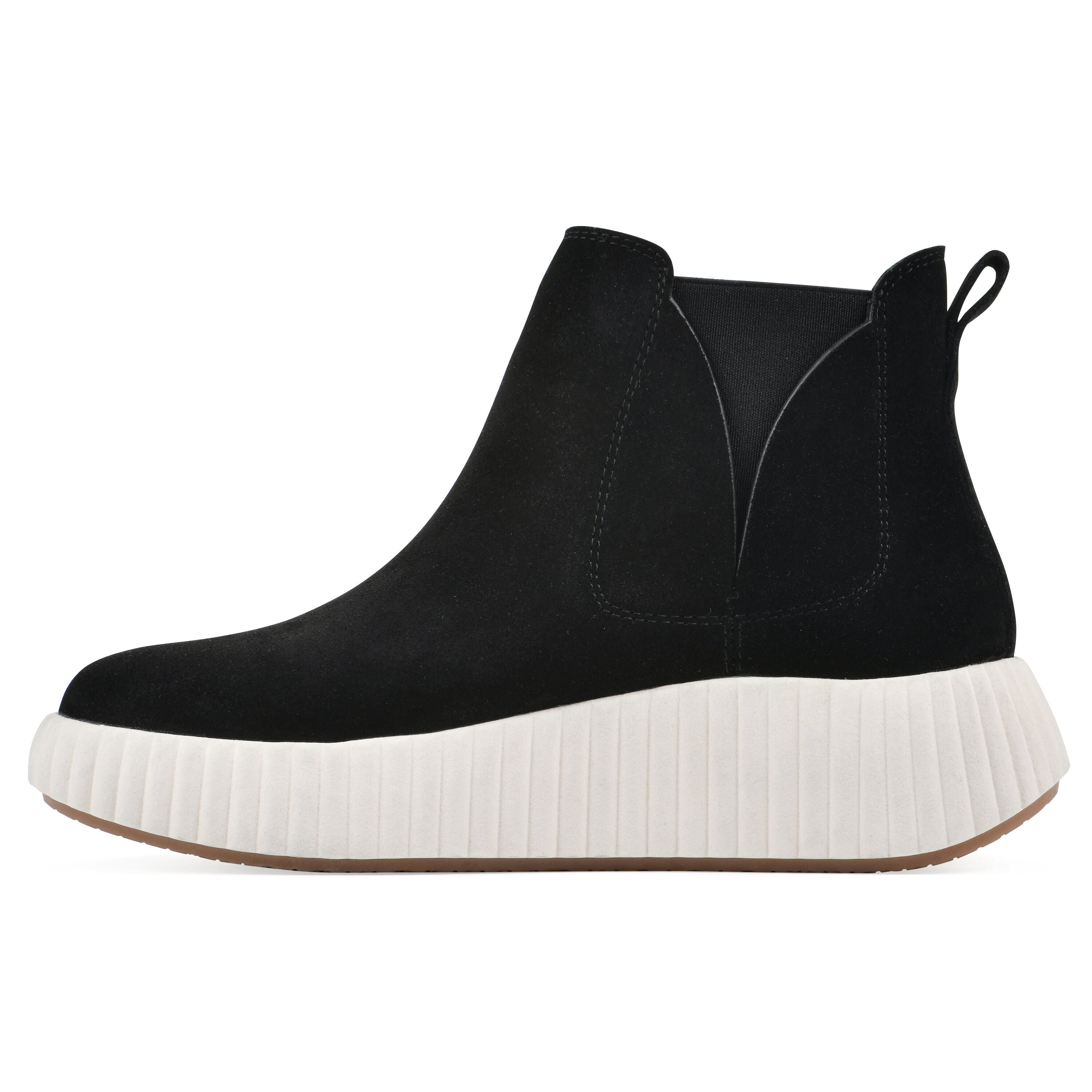Dignify Platform Leather Sneaker Bootie, BLACK SUEDE, alternate image number 3