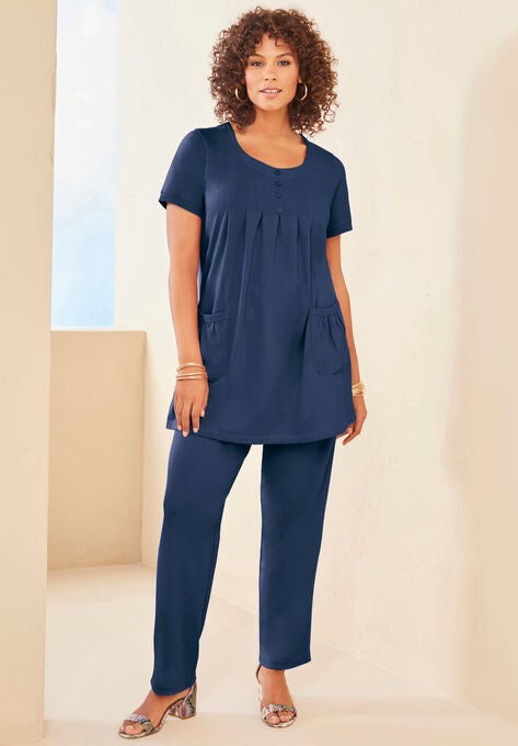 Straight-Leg Soft Knit Pant, , alternate image number null