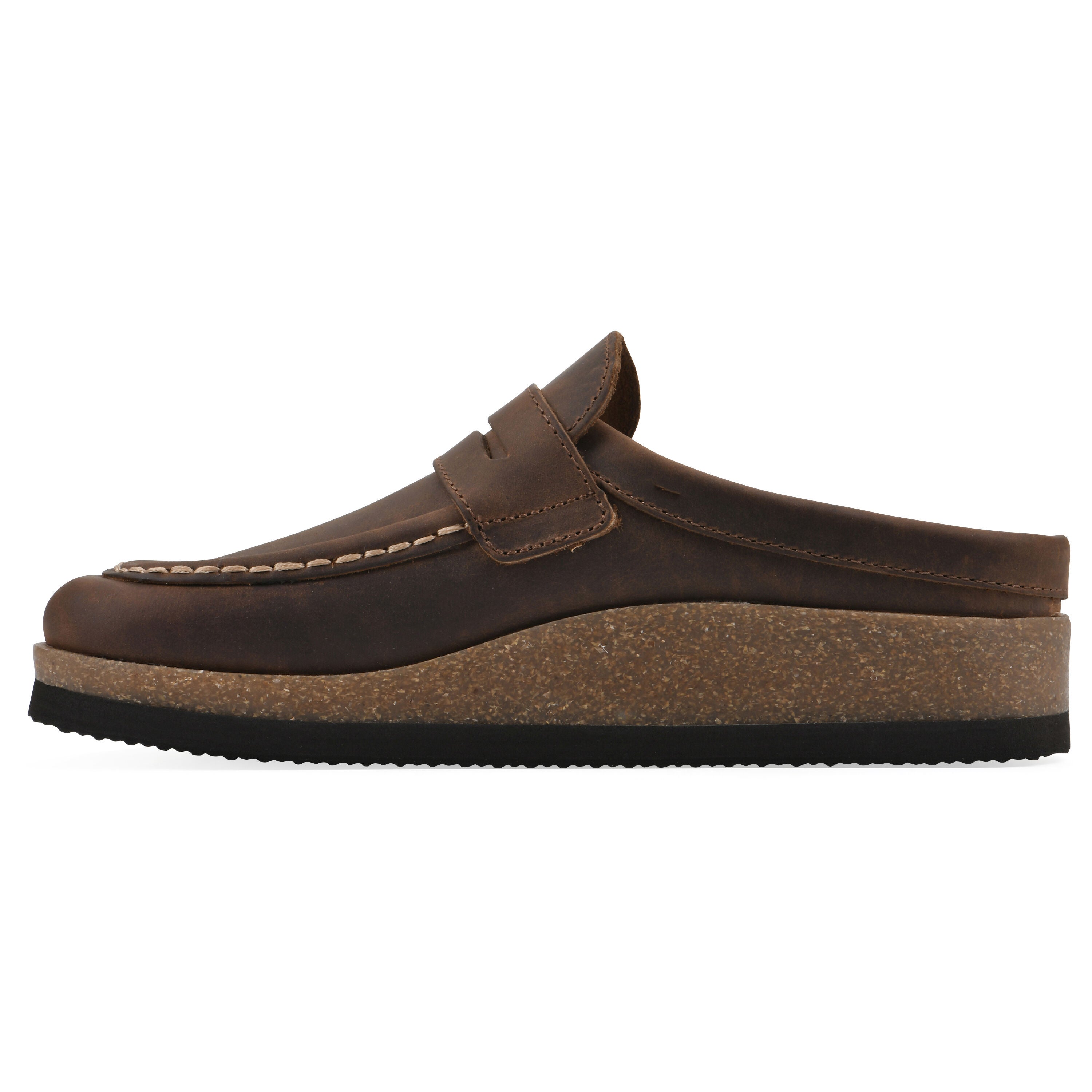 Brinlee Footbeds Clog, BROWN LEATHER, alternate image number 3