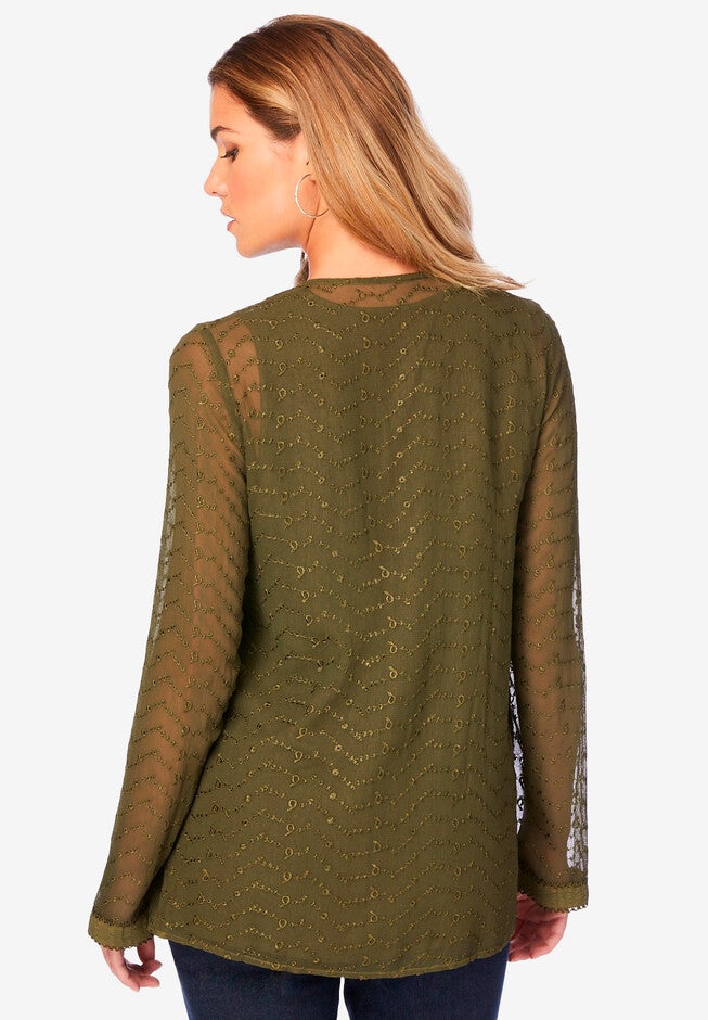 Embroidered Cardigan and Tank Set, , on-hover image number null