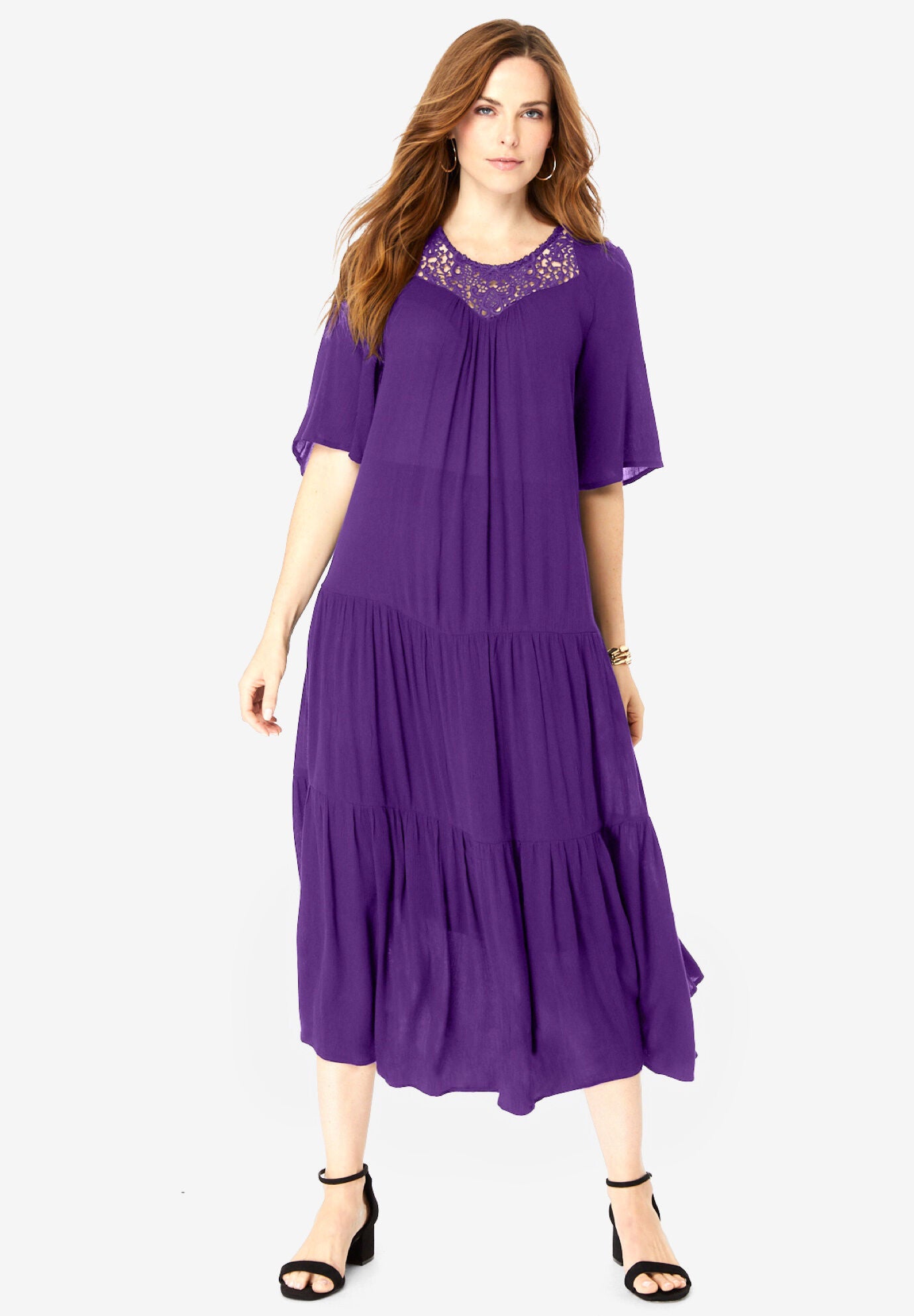 Halterneck Wrinkle Dress - Crocus