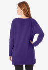 Crochet Sleeve Sweatshirt Tunic, , on-hover image number 1