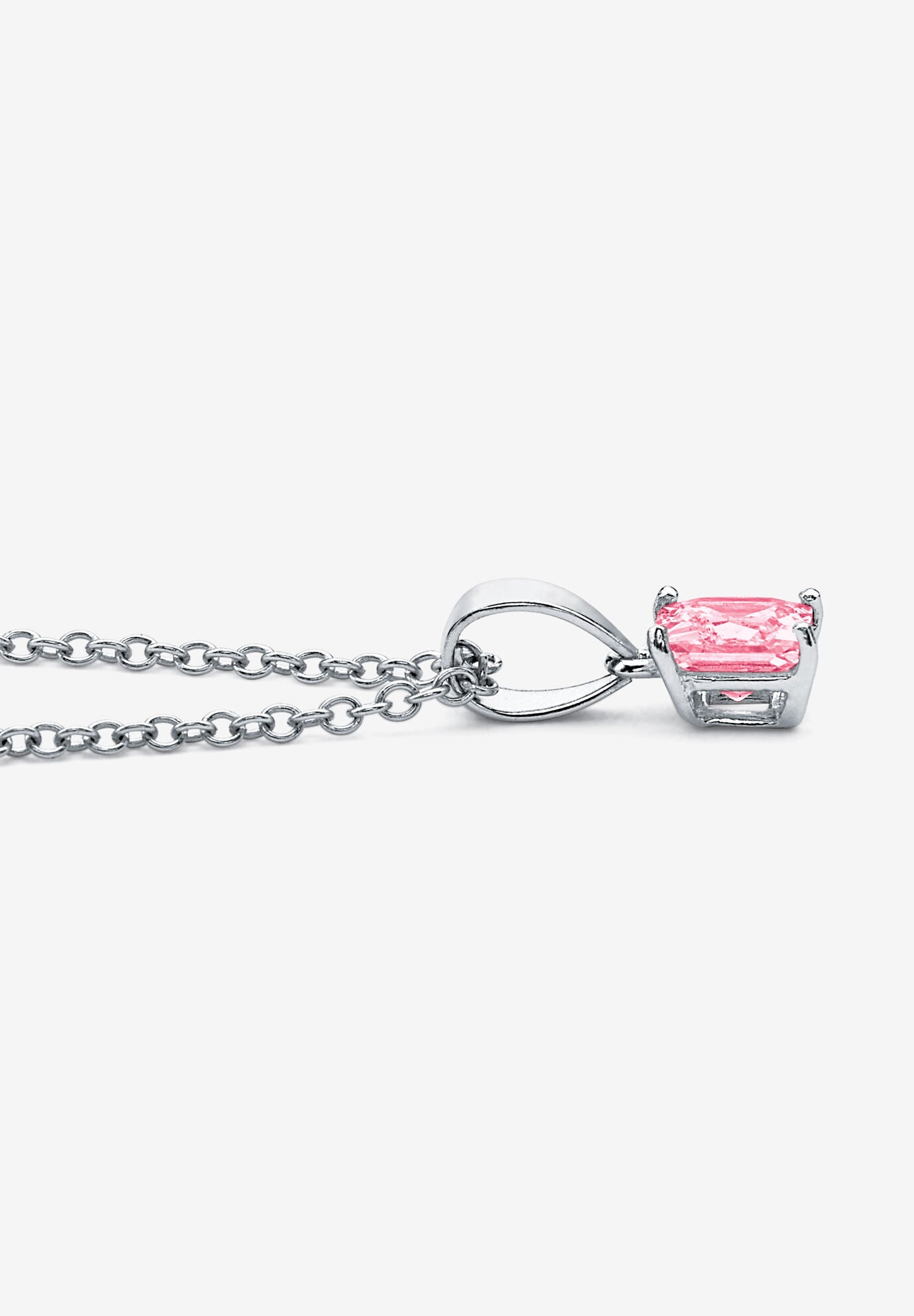 Simulated Birthstone .925 Silver Necklace 18 inches, , on-hover image number 1