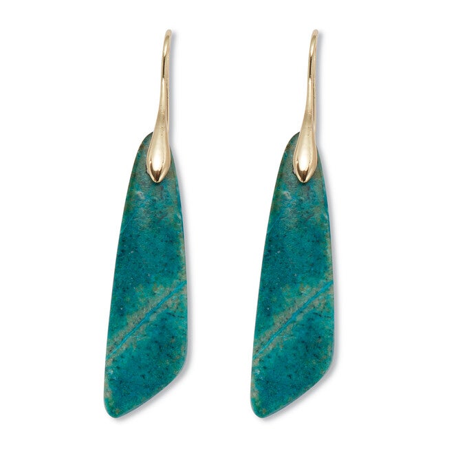 Genuine Blue Jasper Goldtone Drop Earrings, BLUE, hi-res image number null