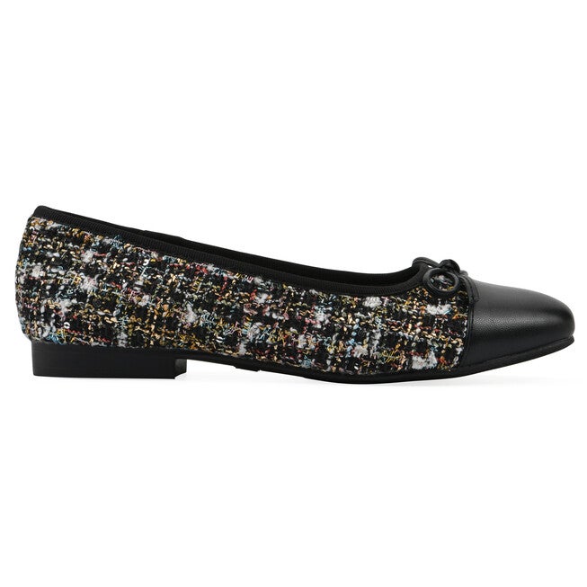 Bocci Ballet Flat - WIDE, BLACK BOUCLE FABRIC, alternate image number 2