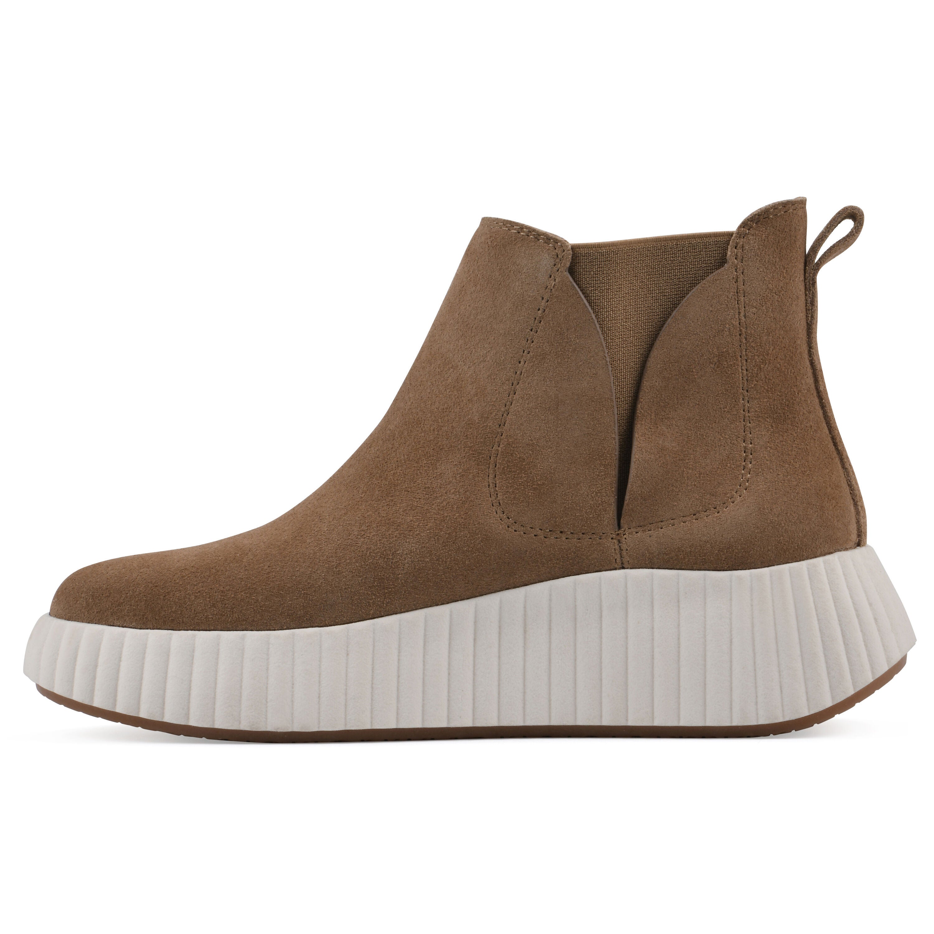 Dignify Platform Leather Sneaker Bootie, TAN SUEDE, alternate image number 3
