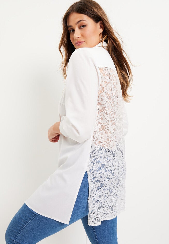 Lace Back Poplin La Vie Tunic, , alternate image number 2