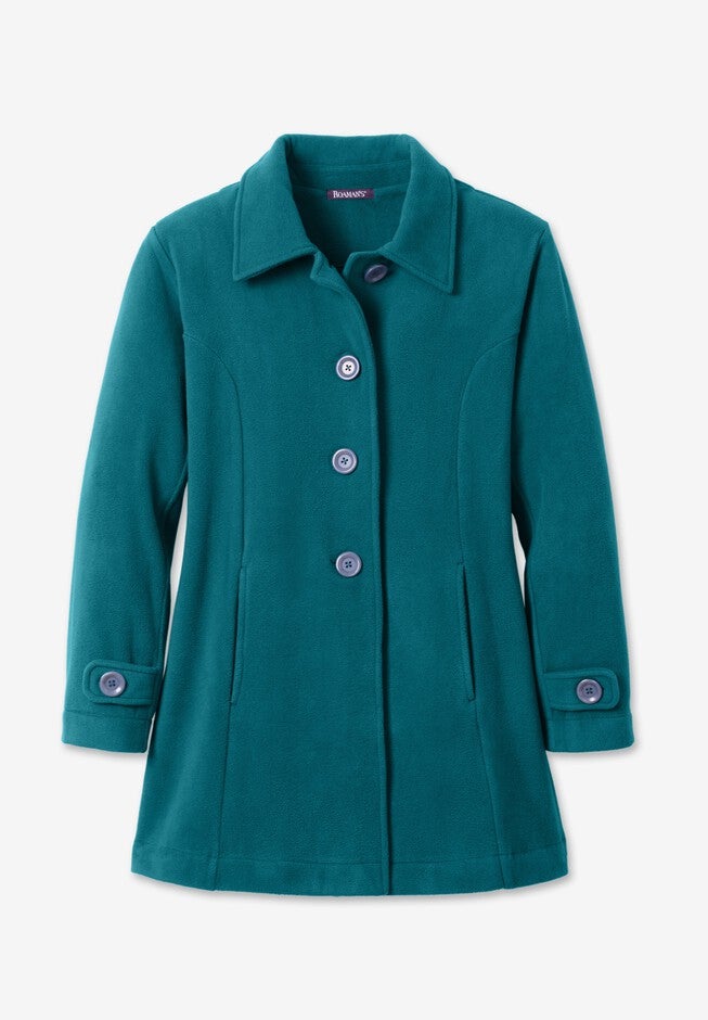 Plus Size Button Up Fleece Jacket, , alternate image number 5