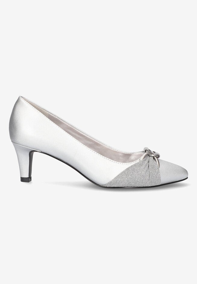 Electa Pump, SILVER SATIN, hi-res image number 0