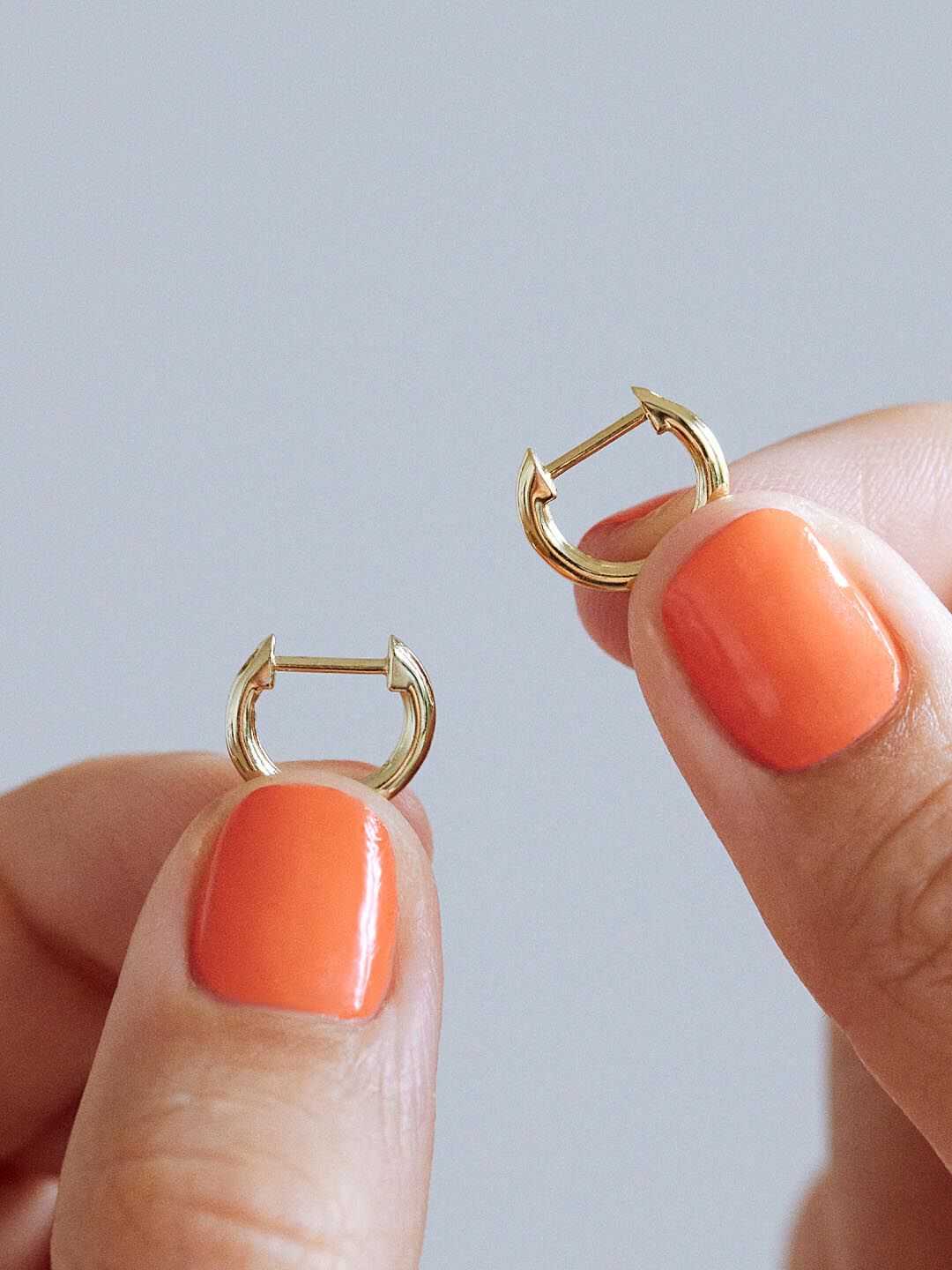 Sterling Silver Mini Huggie Hoops, GOLD, alternate image number 2