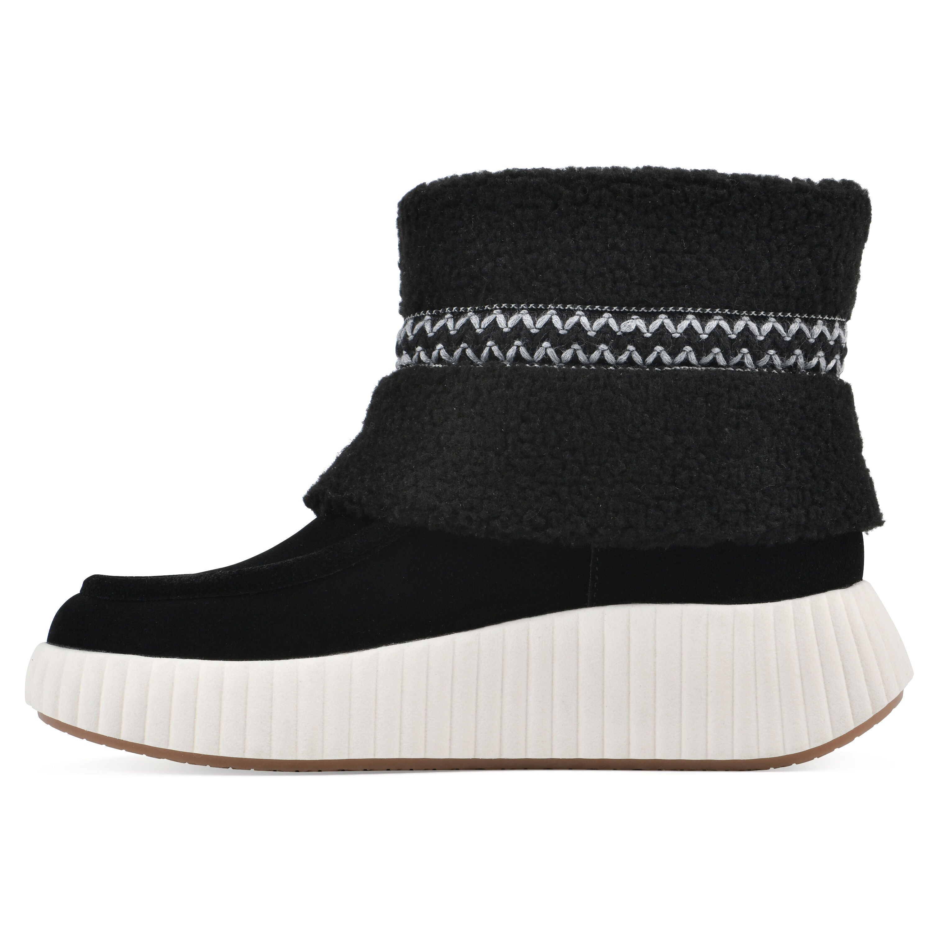 Digital Faux Fur Leather Bootie, BLACK SUEDE, alternate image number 3