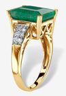 Gold Over Sterling Silver Genuine Emerald And White Topaz Ring, , on-hover image number null