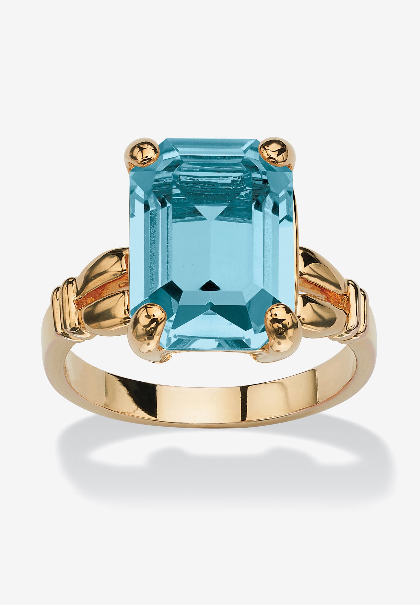 Yellow Gold Plated Simulated Birthstone Ring, DECEMBER, hi-res image number 0