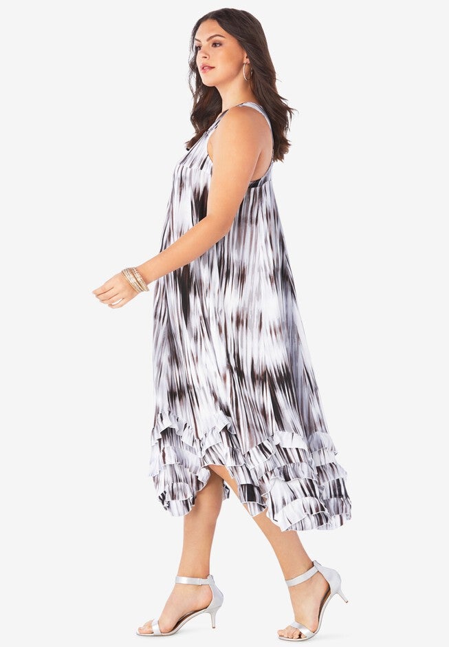 7-Day Three-Quarter Sleeve Grommet Notch Tunic, , alternate image number 2