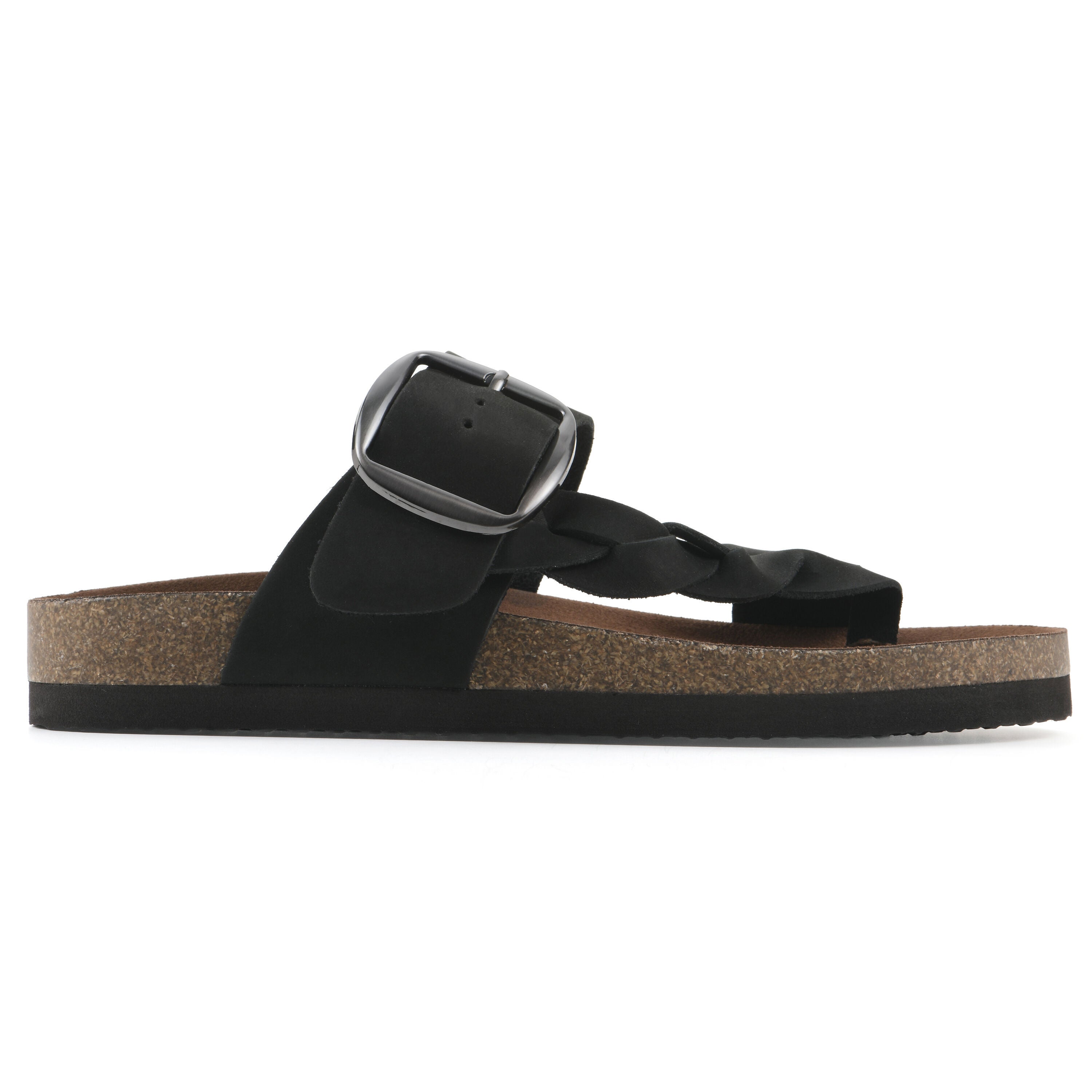 Harleta Footbeds Sandal, BLACK NUBUCK, alternate image number 2