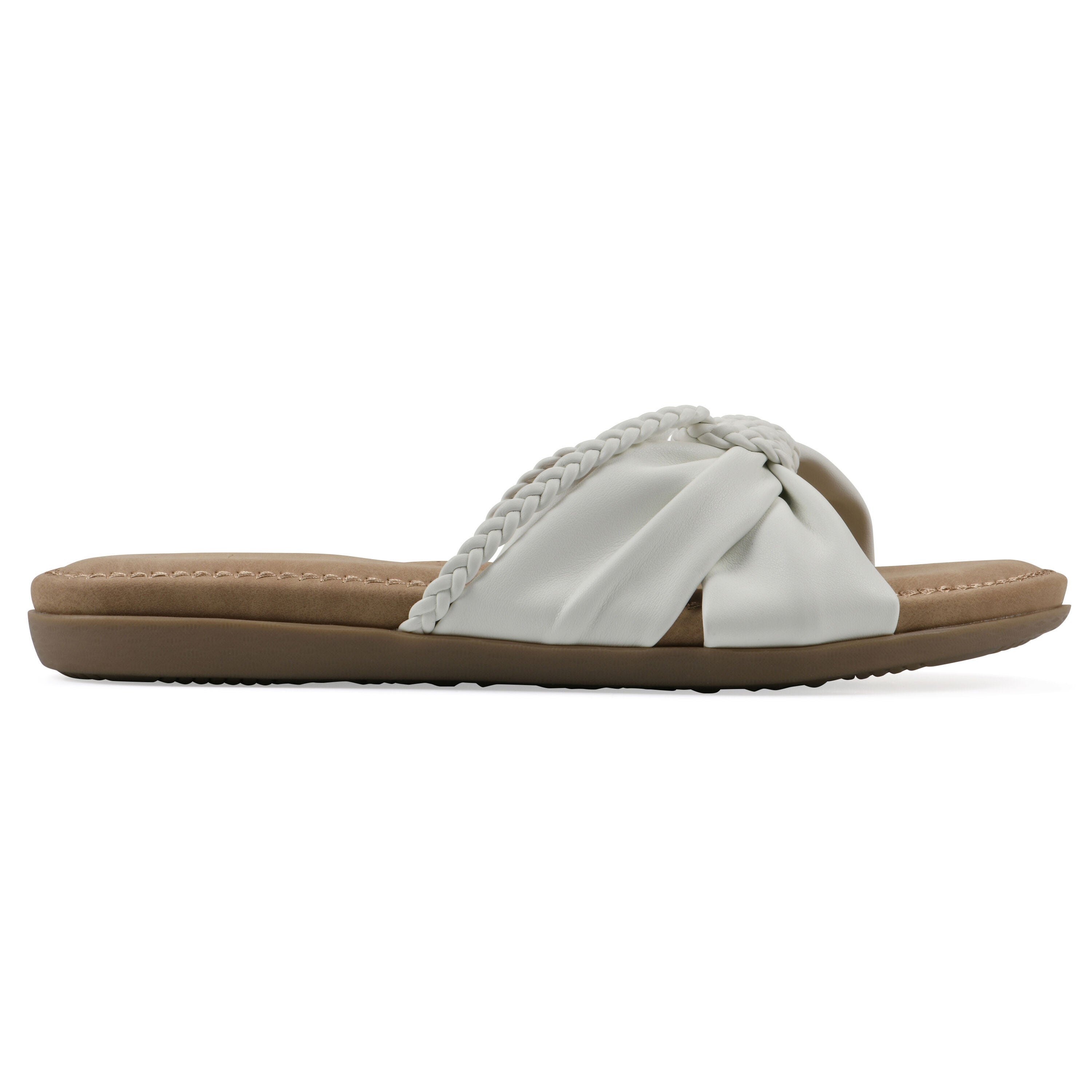 Fasha Slide Sandal, WHITE SMOOTH, alternate image number 2