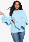 Tiered-Sleeve Sweater, ICE BLUE, hi-res image number null