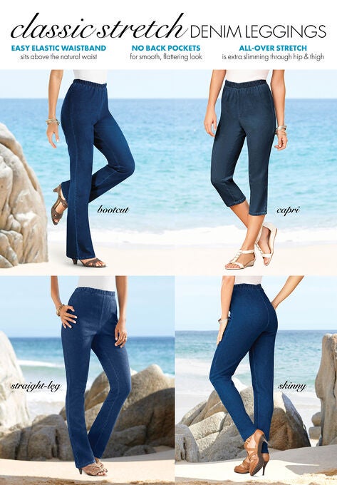 Pull-On Stretch Bermuda Jean Short, , alternate image number null