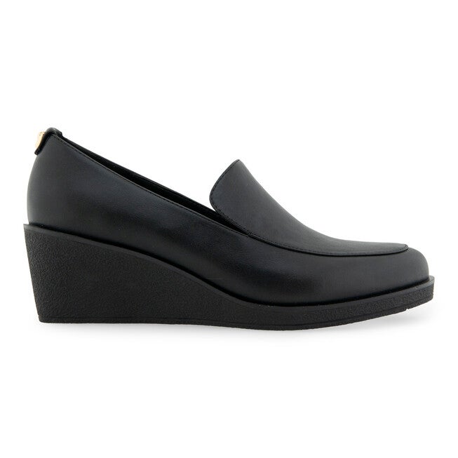 Basil Wedge Heel Loafer, BLACK, alternate image number 2