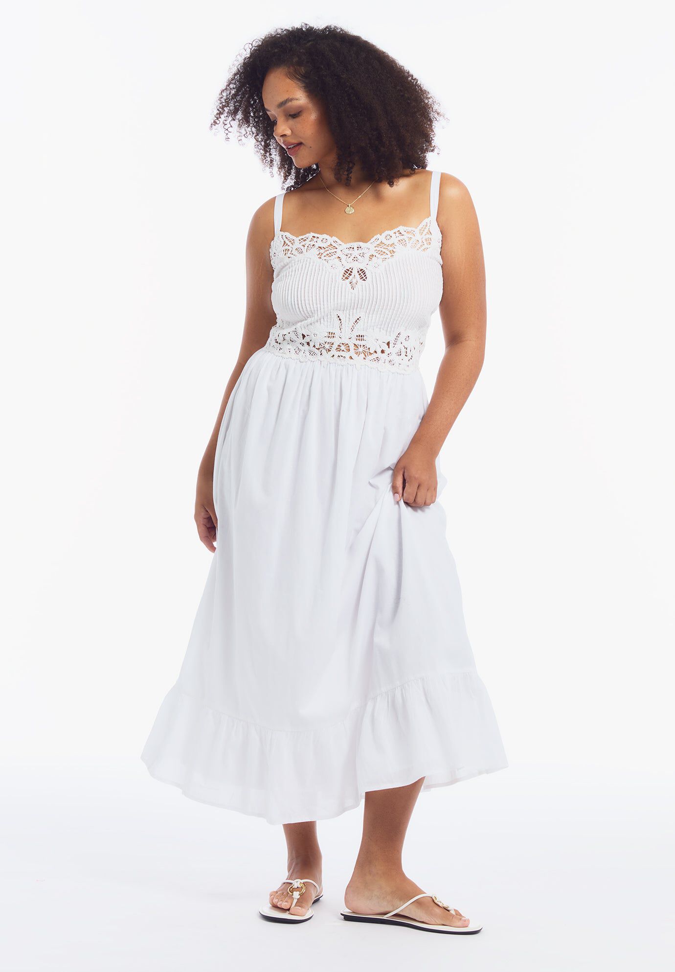 Cotton Voile Lace Maxi Dress