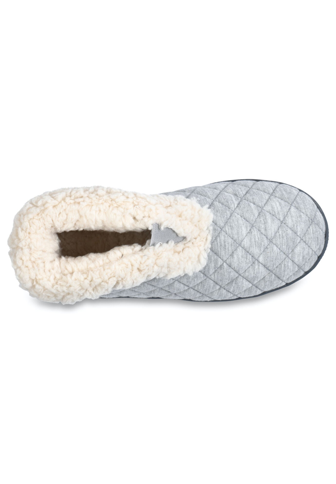 Quilted Jersey Elastic Front Slipper Boot Slippers, , alternate image number 3