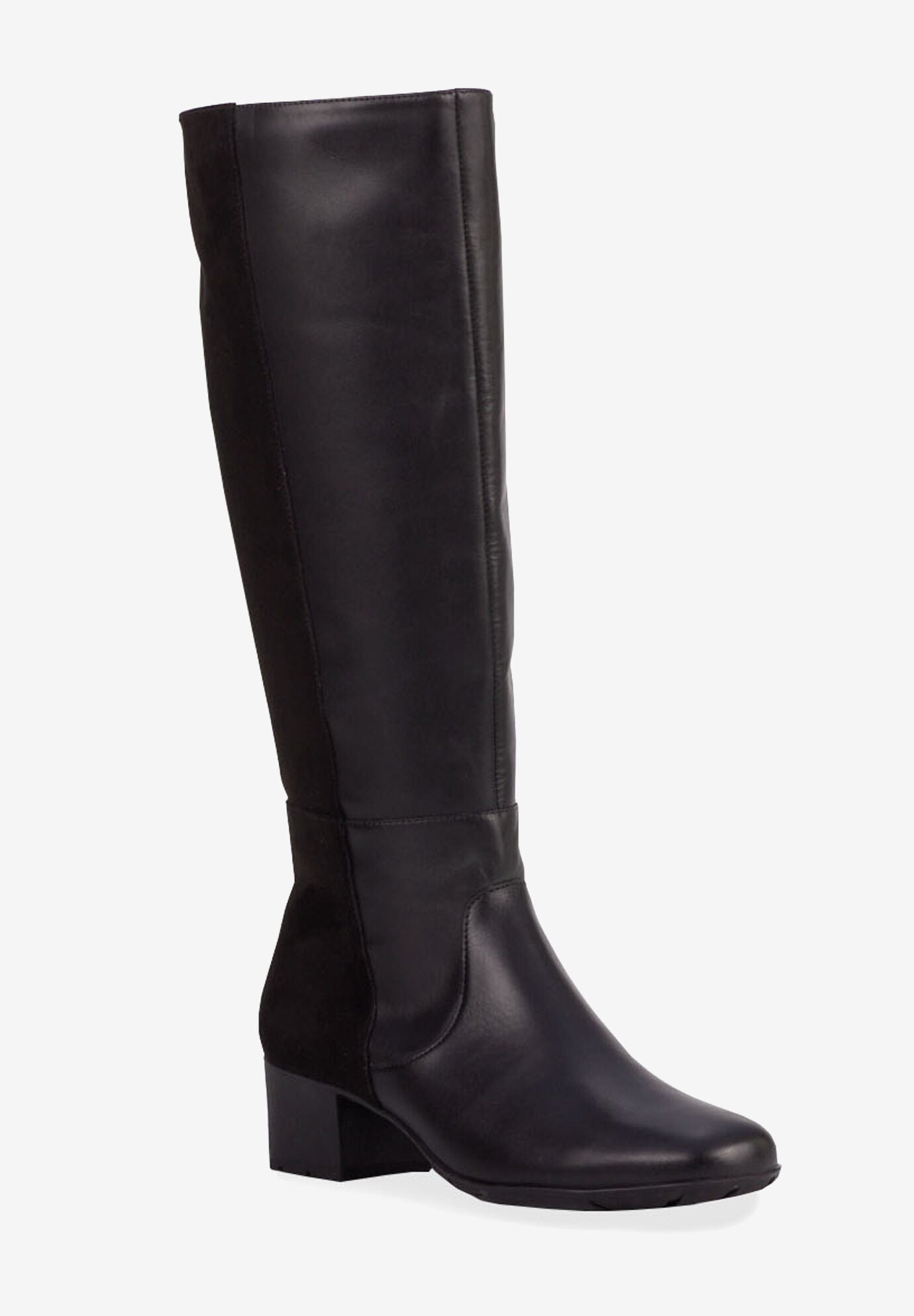 Mix Medium Calf Boot, BLACK LEATHER SUEDE, hi-res image number 0