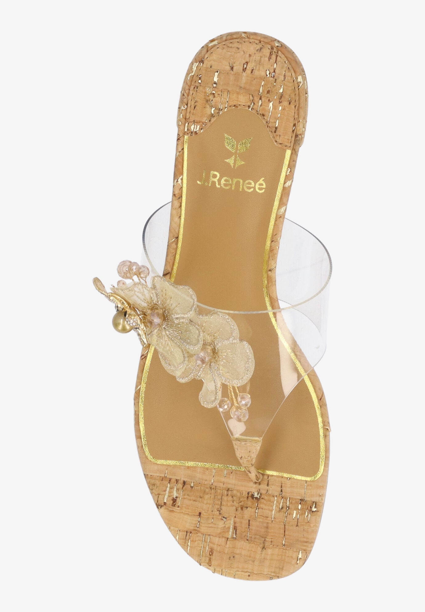 Beeutiful Thong Sandal, CLEAR NATURAL GOLD, alternate image number 2