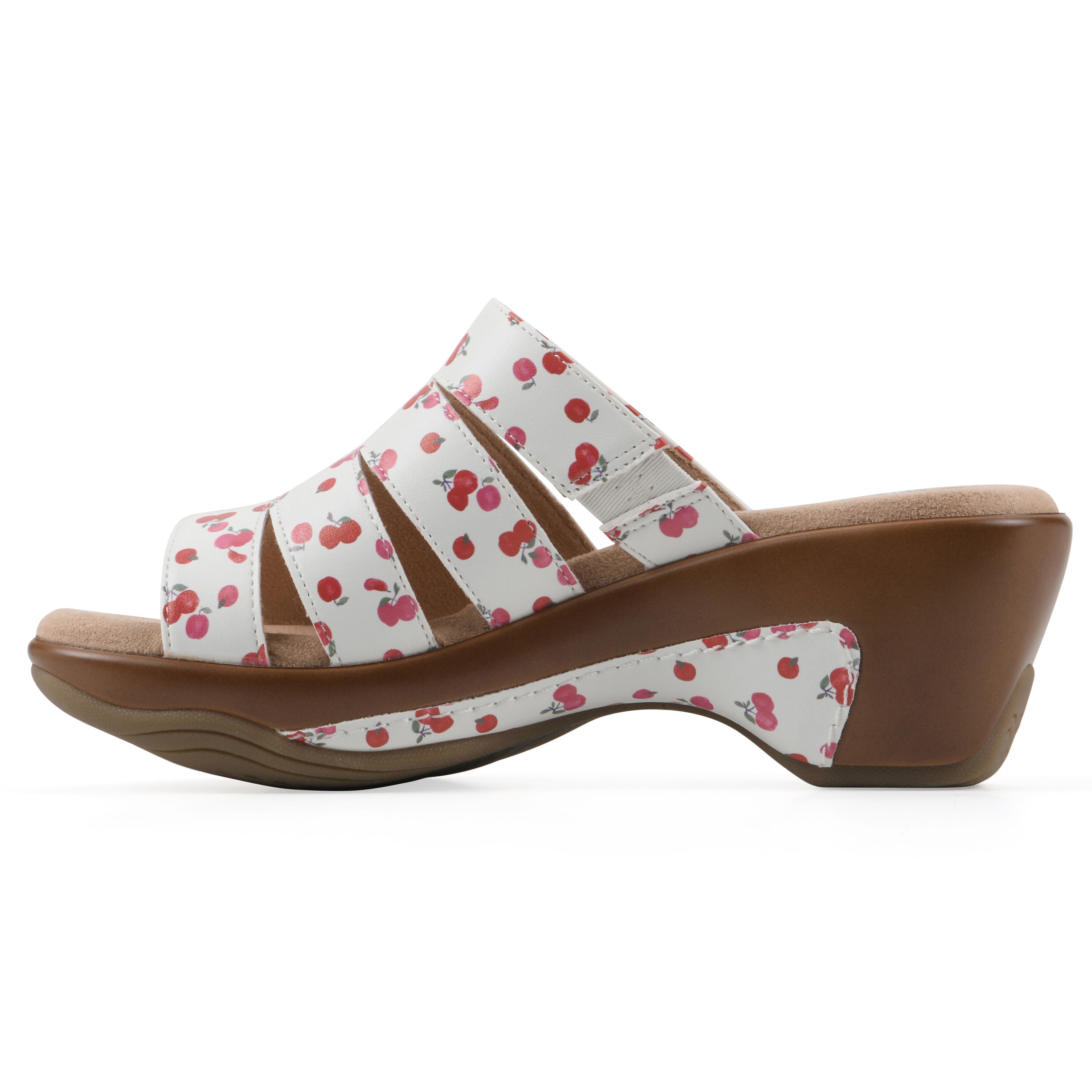 Valora Slip-On Clog Sandal, CHERRY PRINT SMOOTH, alternate image number 3