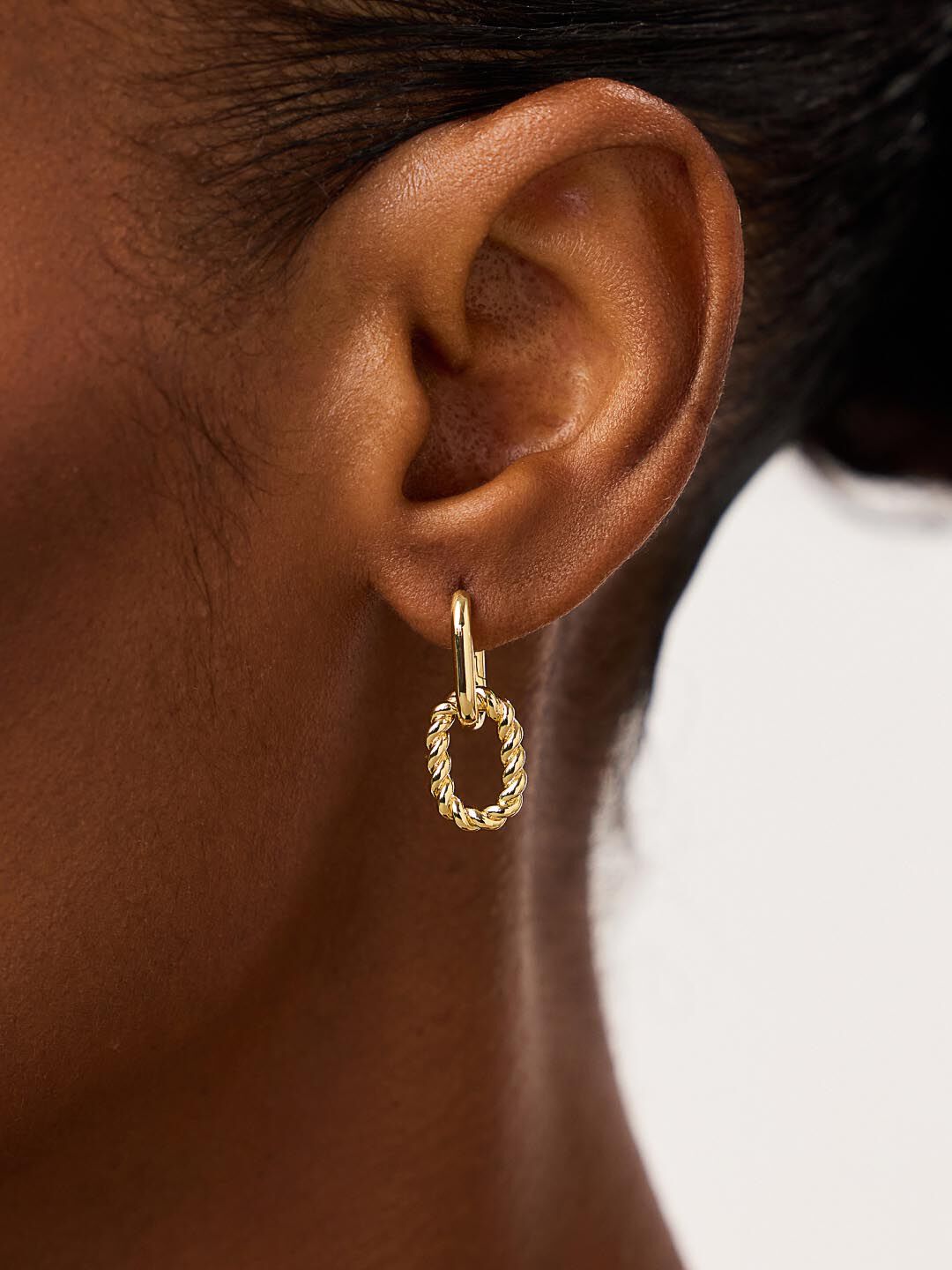Ash Double Mini Gold Drop Earrings, GOLD, alternate image number 2