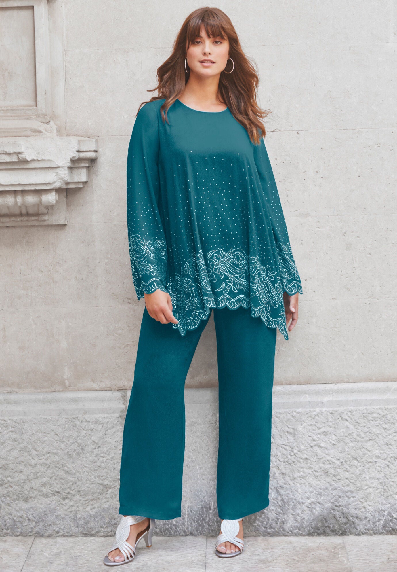 Sequin-Embellished Pantset, , alternate image number 3