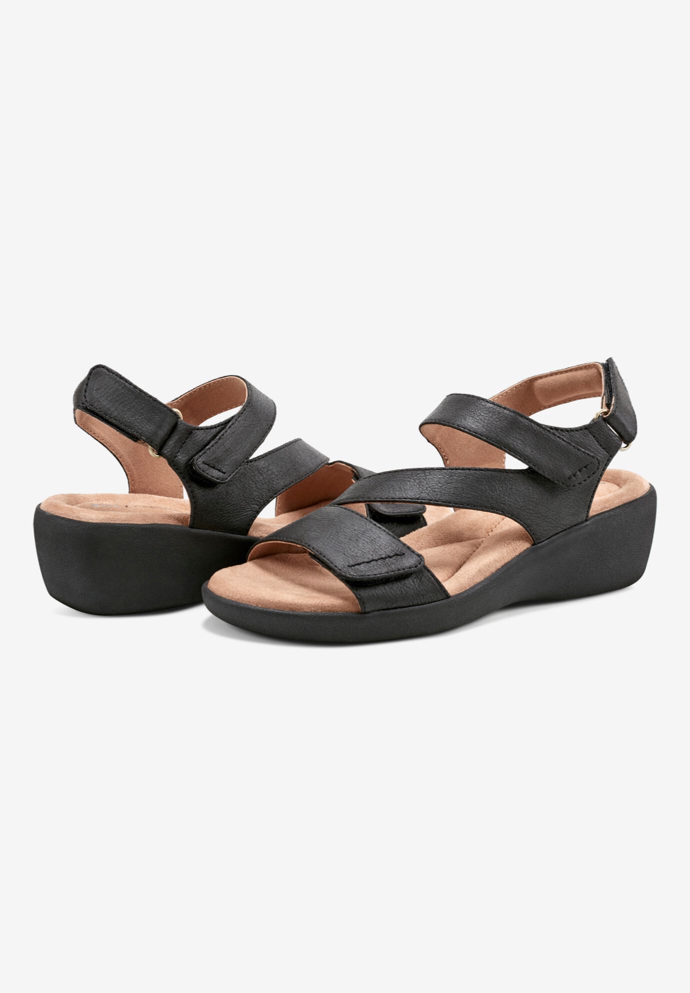 The Kimberly Wedge Sandal, BLACK, alternate image number 3