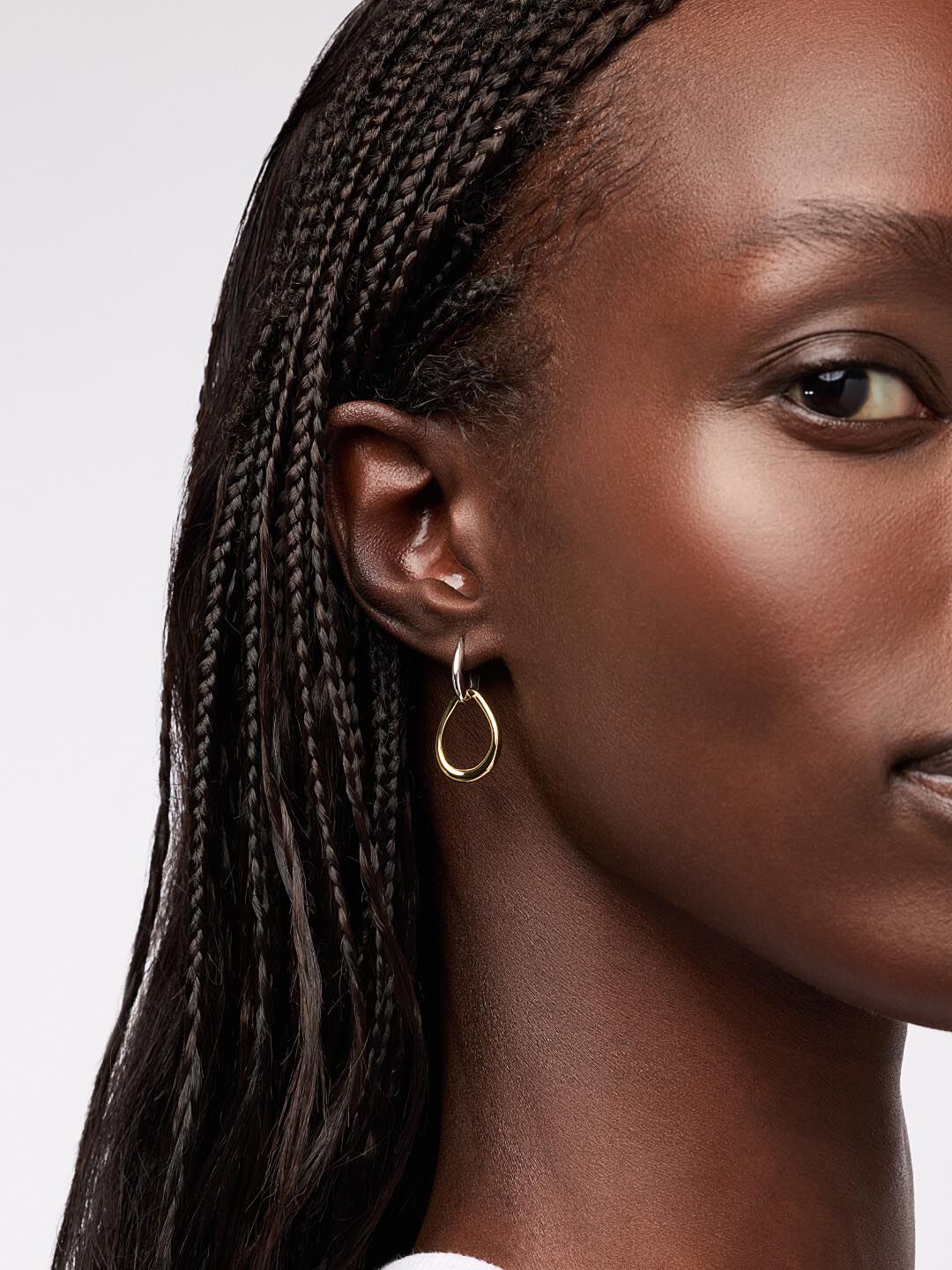 Sage Two Tone Drop Earrings, GOLD TWO TONE, alternate image number 3