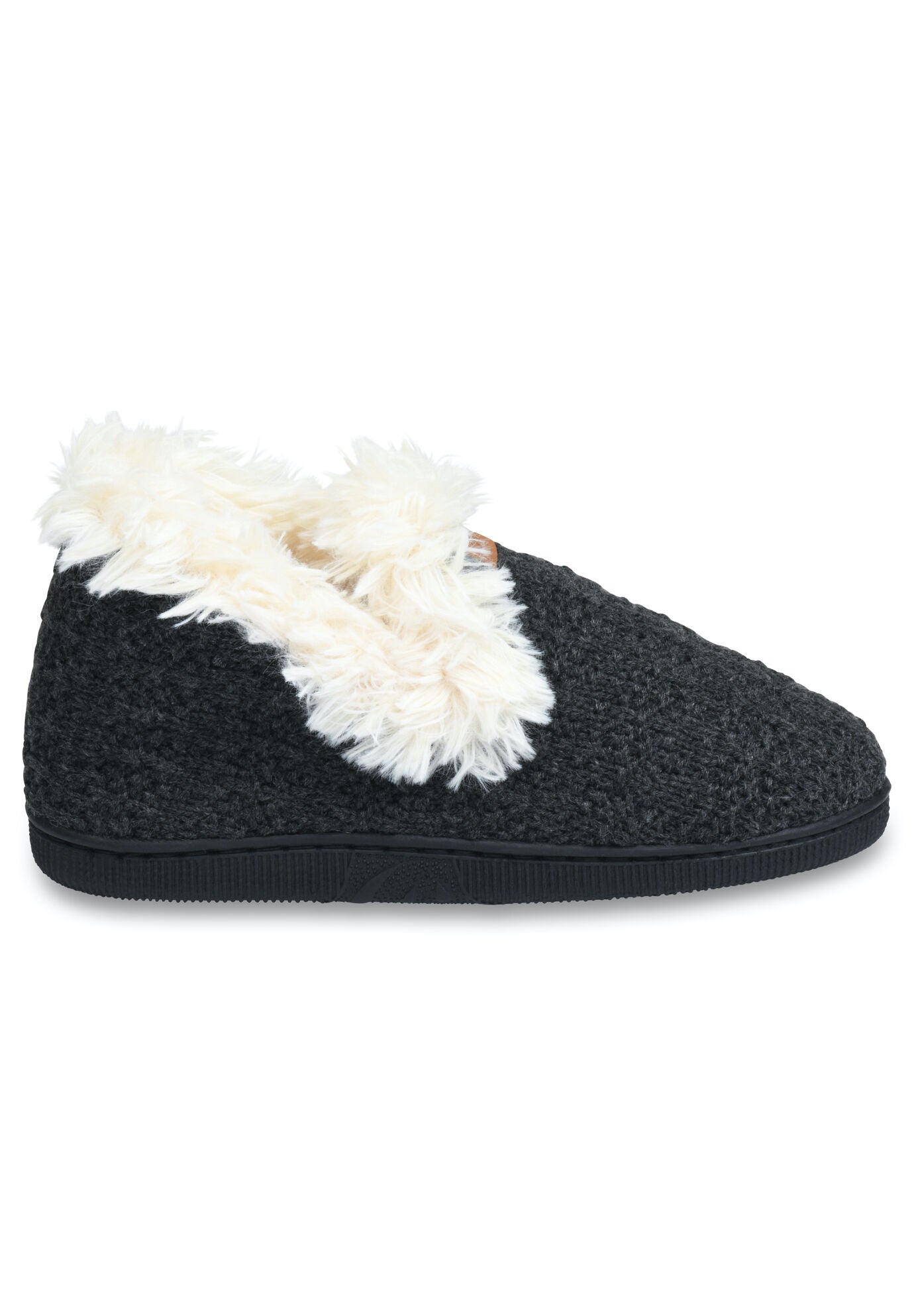 Textured Knit Fur Color Slipper Boot Slippers, , alternate image number 2