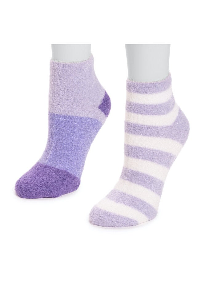 2 Pair Pack Aloe Infused Crew Socks, , alternate image number null