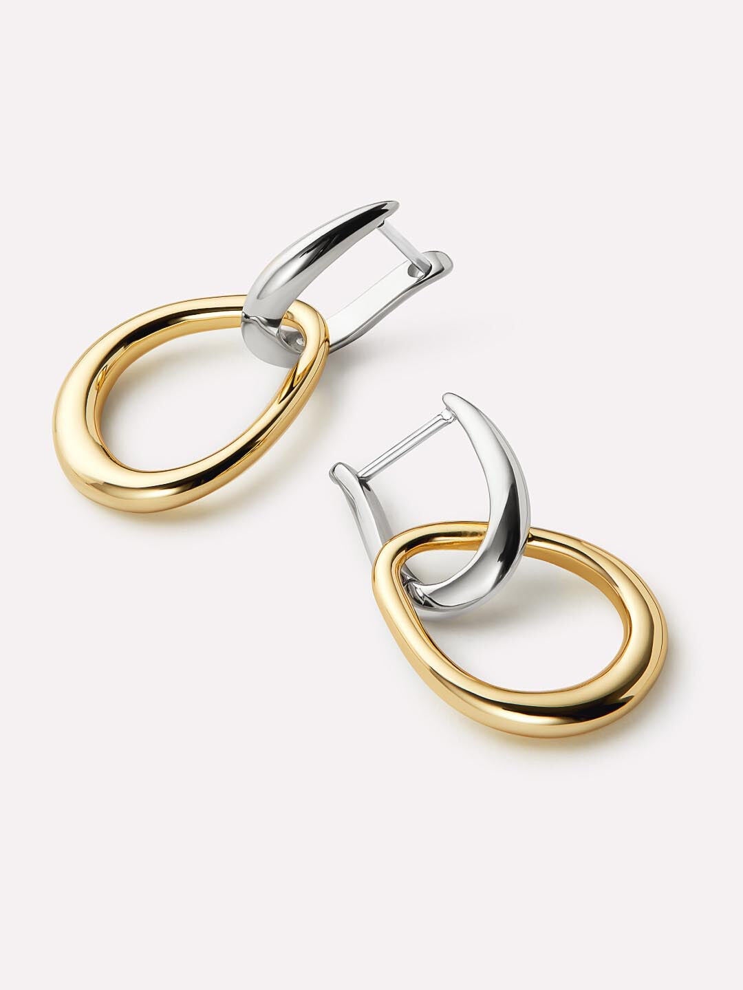 Sage Two Tone Drop Earrings, GOLD TWO TONE, alternate image number 4