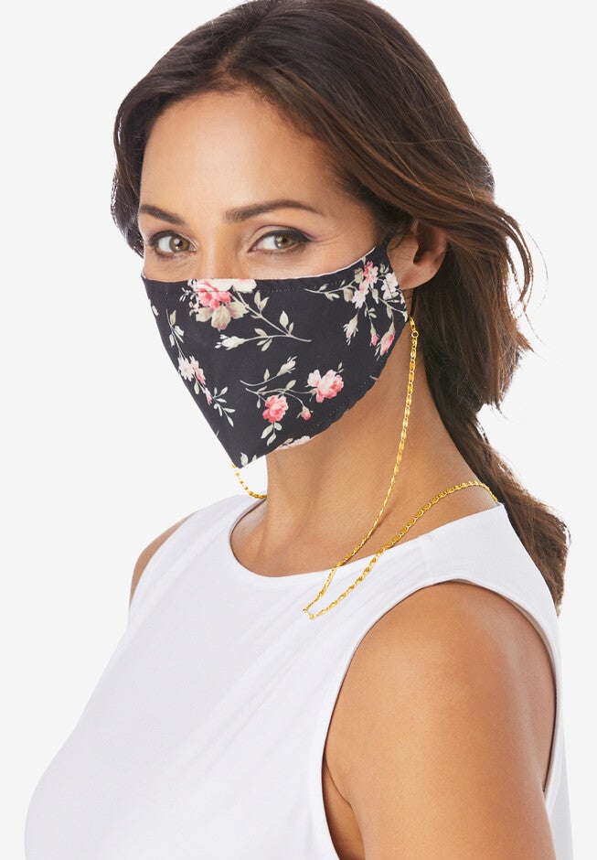 Metallic Face Mask Chain, GOLD, hi-res image number null