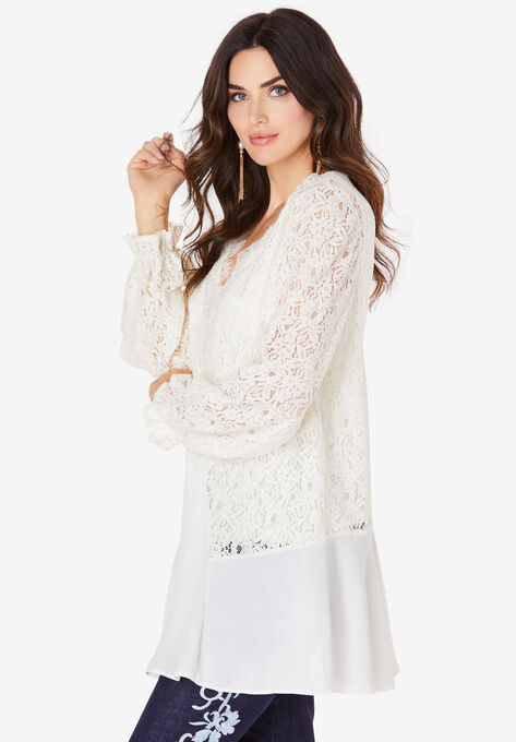 Lace & Georgette Swing Tunic, , alternate image number null