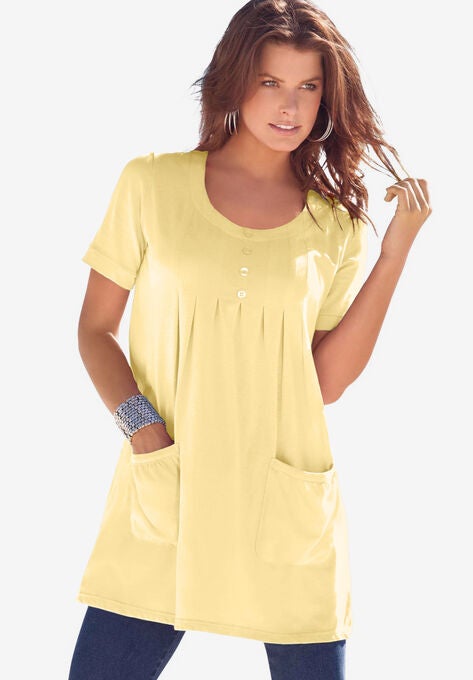Two-Pocket Soft Knit Tunic, BANANA, hi-res image number null