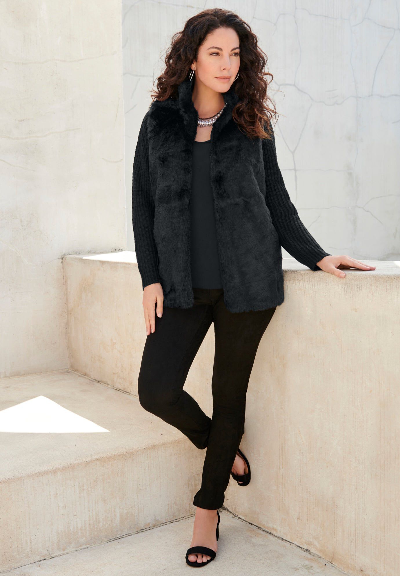 Faux Fur Cardigan Sweater