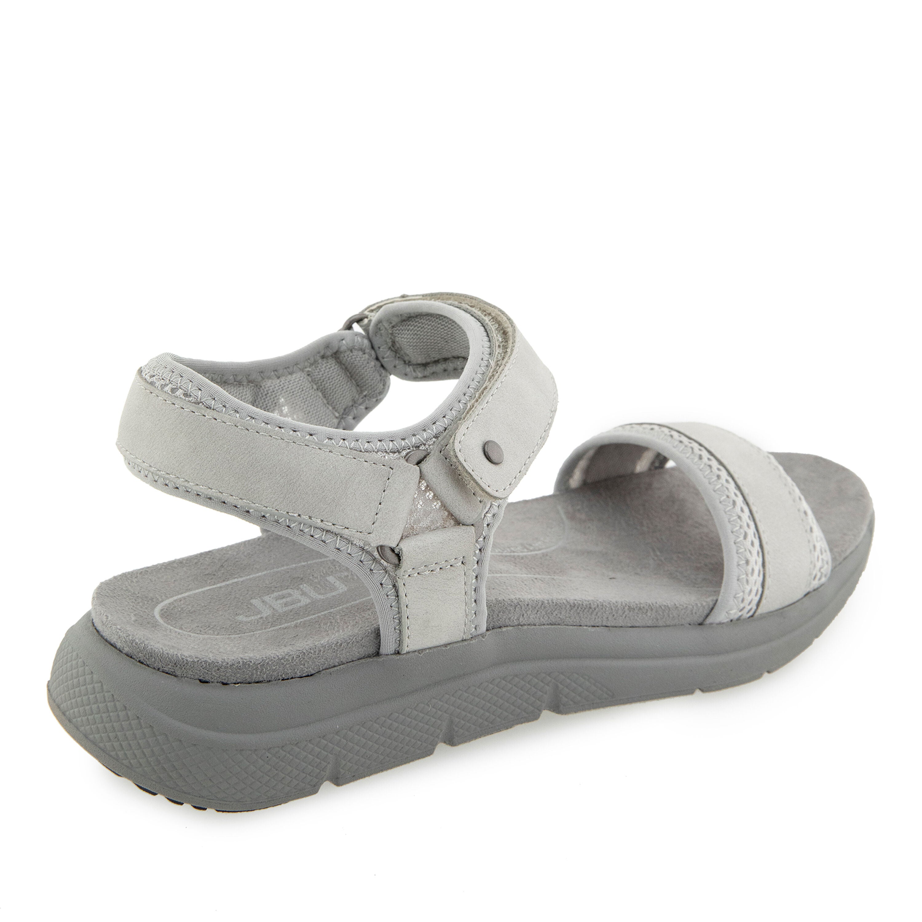 Ellewood Hook and Loop Flat Sandal, LIGHT GREY, on-hover image number 1