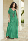 A-Line Embroidered Crinkle Maxi, , alternate image number null