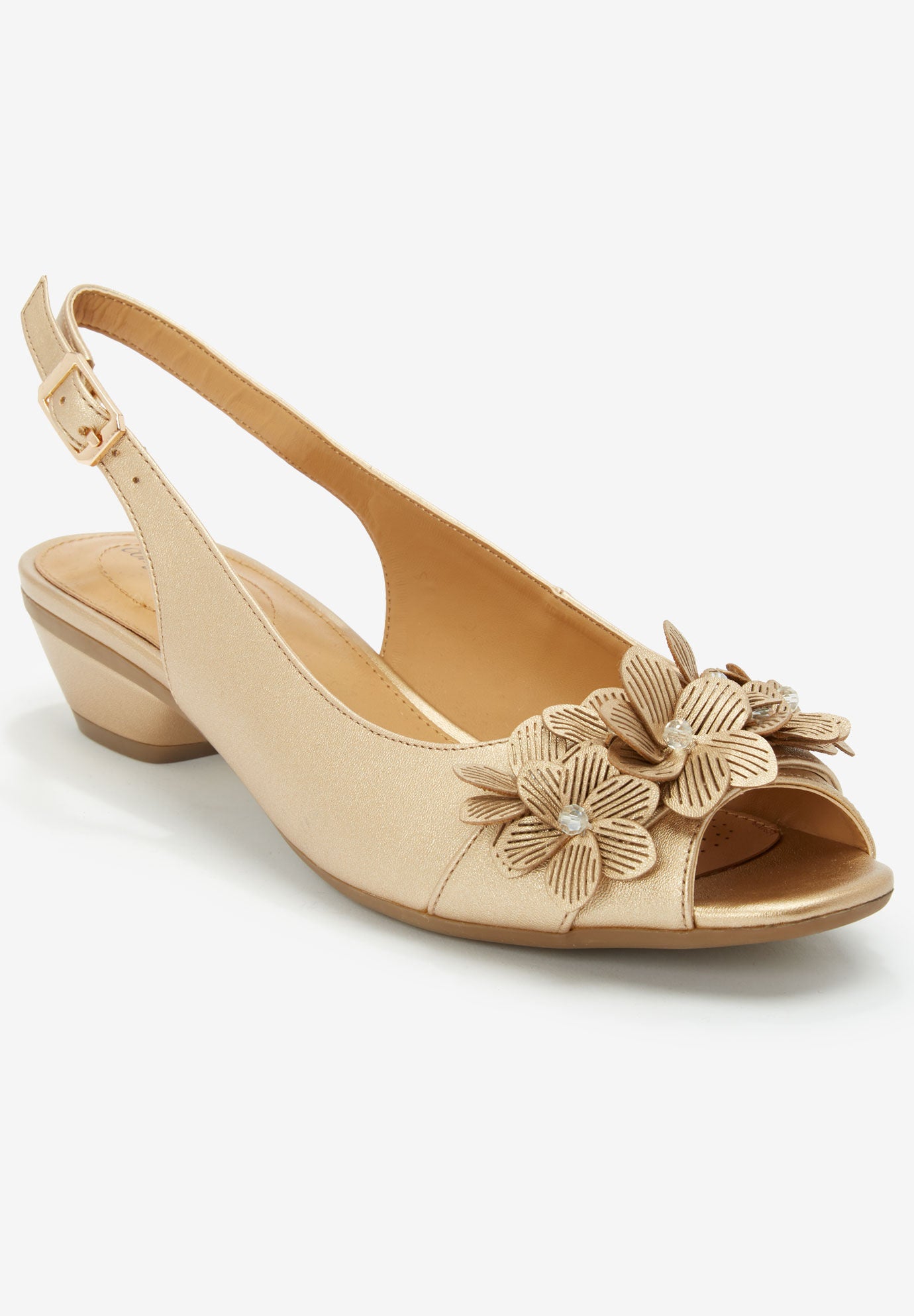 gold evening sandals in wide width