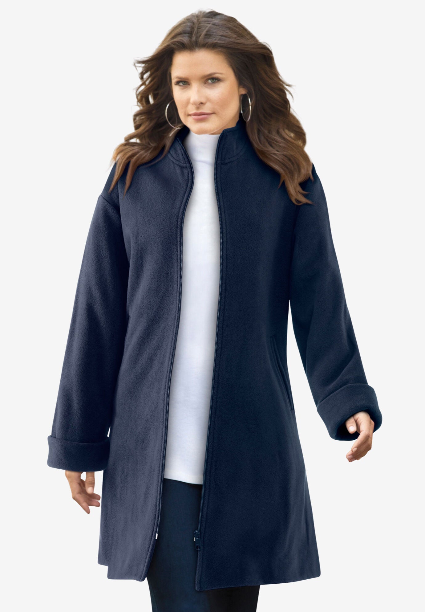 plus size black wool coat