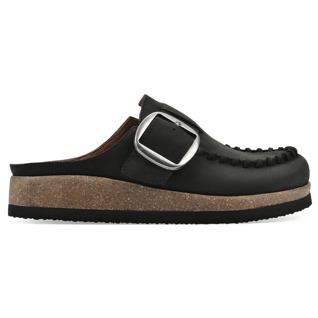 Bayberry Footbeds Clog, BLACK NUBUCK, alternate image number 2