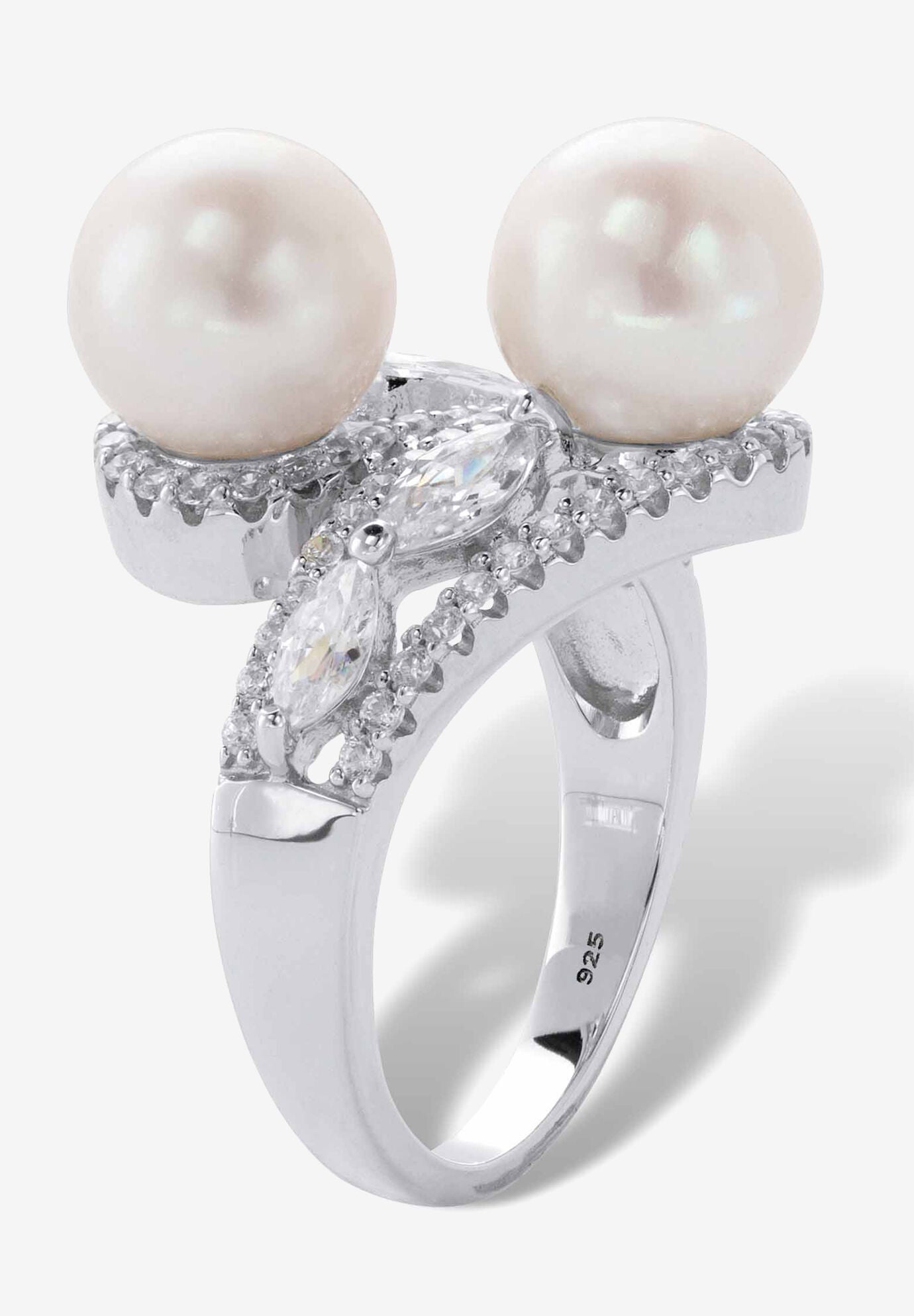 1.30 Cttw. .925 Sterling Silver Round Freshwater Cultured Pearl Ring (9Mm), , on-hover image number 1