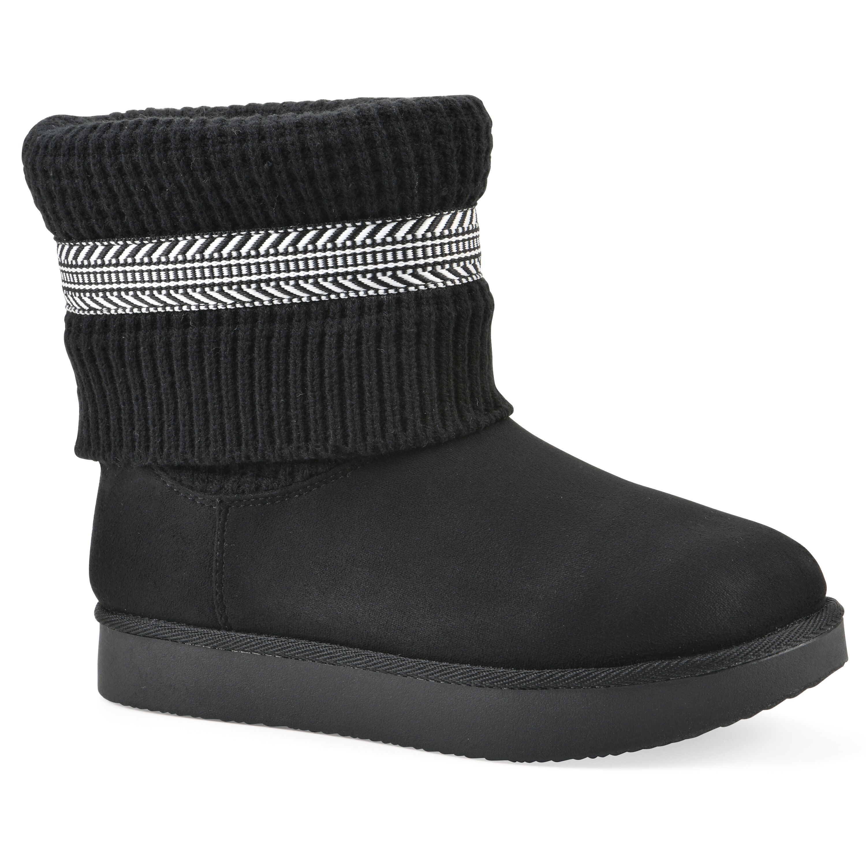 Brysons Fold-Over Sweater Bootie, BLACK FABRIC, hi-res image number 0