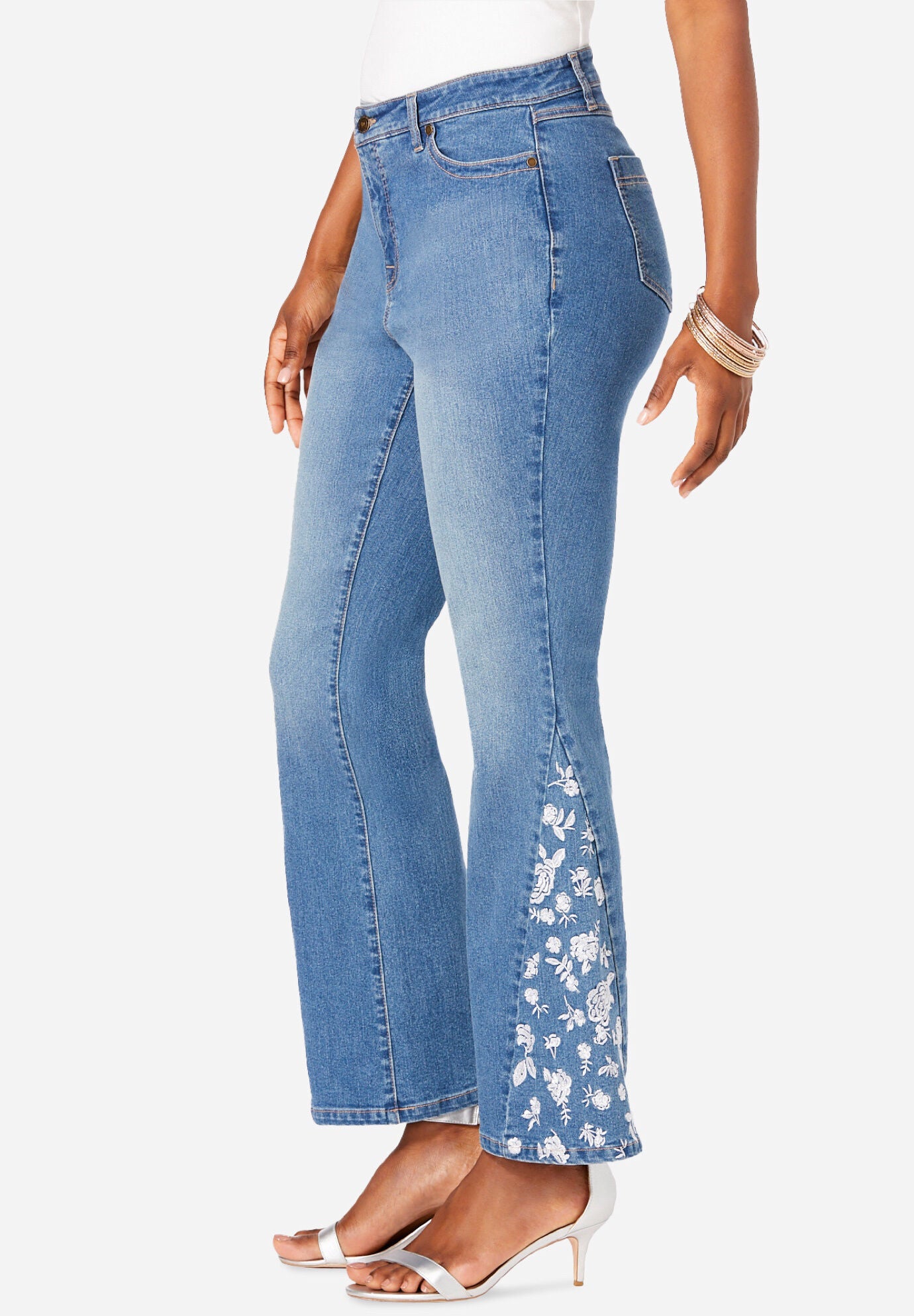 Embroidered Bootcut Jean, , alternate image number 2