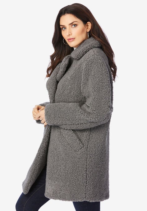 Double-Breasted Teddy Coat, , alternate image number null