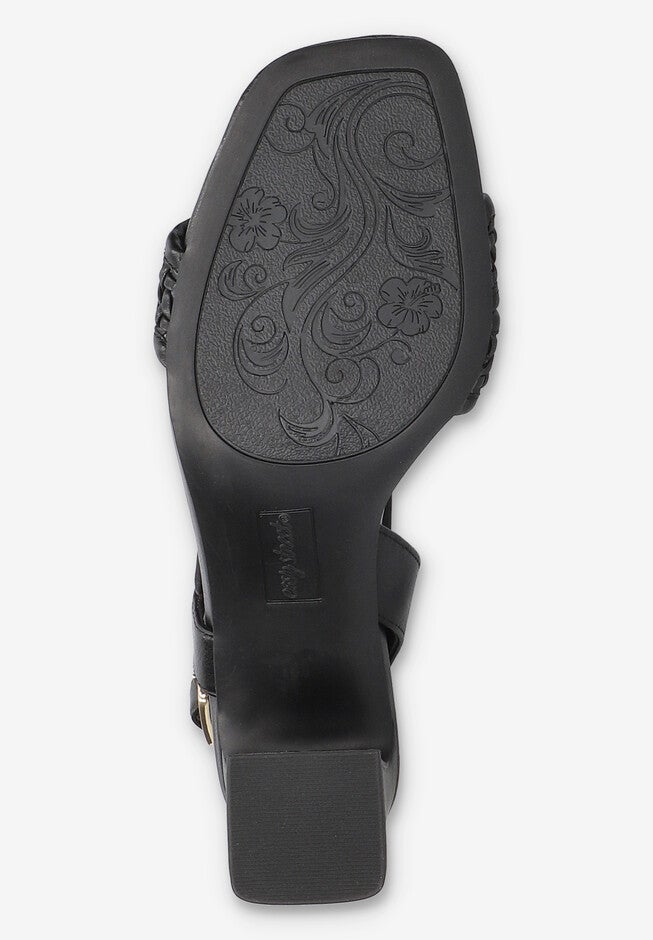Rowan Square Toe Block Heel Sandal, BLACK, alternate image number 5